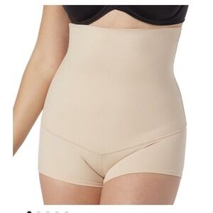 Maidenform Shapewear Firm Tummy Control High Waist Boy Short Sz L Nude​​​